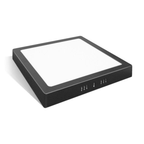 Painel Flat Led 24w Sobrepor Preto Neutro 4000k