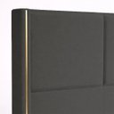 Ver imagem 2 de Cabeceira Grecia Estofada Luxo Casal com Detalhes Dourado Bz Cinza-Escuro