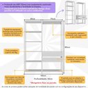Ver imagem 3 de Armário Multiuso de Lavanderia Modulado 135cm 2 Peças Multimóveis Mp5058 Branco