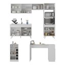 Ver imagem 4 de Armário de Cozinha com Bancada-mesa Gourmet Veneza Multimóveis Mp2174 Branco Branco