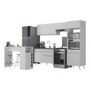 Ver imagem 1 de Armário de Cozinha com Bancada-mesa Gourmet Veneza Multimóveis Mp2174 Branco Branco
