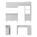 Ver imagem 5 de Armário de Cozinha com Bancada-mesa Gourmet Veneza Multimóveis Mp2174 Branco Branco