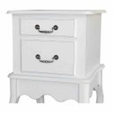 Ver imagem 3 de Mesa de Cabeceira Clássica com 2 Gavetas e Pés Luiz Xv - Branco Laca