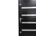 Ver imagem 3 de Porta Lambril de Alumínio Preto com Maçaneta e Friso 3 Fechaduras Tetra Linha Roma:Direita/ 210 x 90