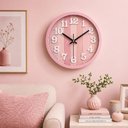 Ver imagem 6 de Relógio de Parede Analógico Moderno Números Grandes Silencioso Rosa 30cm Redondo Yeet