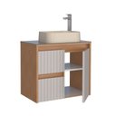 Ver imagem 2 de Gabinete para Banheiro em Madeira Kyoto 60 Branco/Jequitiba/Offwhite