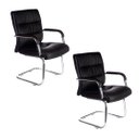 Ver imagem 2 de Kit 2 Cadeiras Escritório Fixa Estofada W-50a