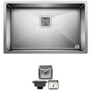 Ver imagem 1 de Cuba Quadrada Inox 304 Cozinha Pia Embutir Sobrepor Gourmet 75x45 Premium com Válvula