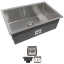 Ver imagem 2 de Cuba Quadrada Inox 304 Cozinha Pia Embutir Sobrepor Gourmet 75x45 Premium com Válvula