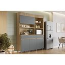 Ver imagem 1 de Kit de Cozinha Compacta Realeza C/ 4 Portas 5 Nichos e 2 Gavetas 160cm Carvalho/titânio - Nesher
