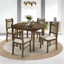 Ver imagem 1 de Conjunto Sala de Jantar Com 4 Cadeiras Madeira Maciça Mv Outlet Castanho