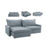 Sofá Cama Califórnia com Espuma D28 Tecido em Linho Zarat Cinza - 2
