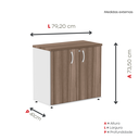 Ver imagem 4 de Armário para Escritório Baixo 2 Portas com Chave