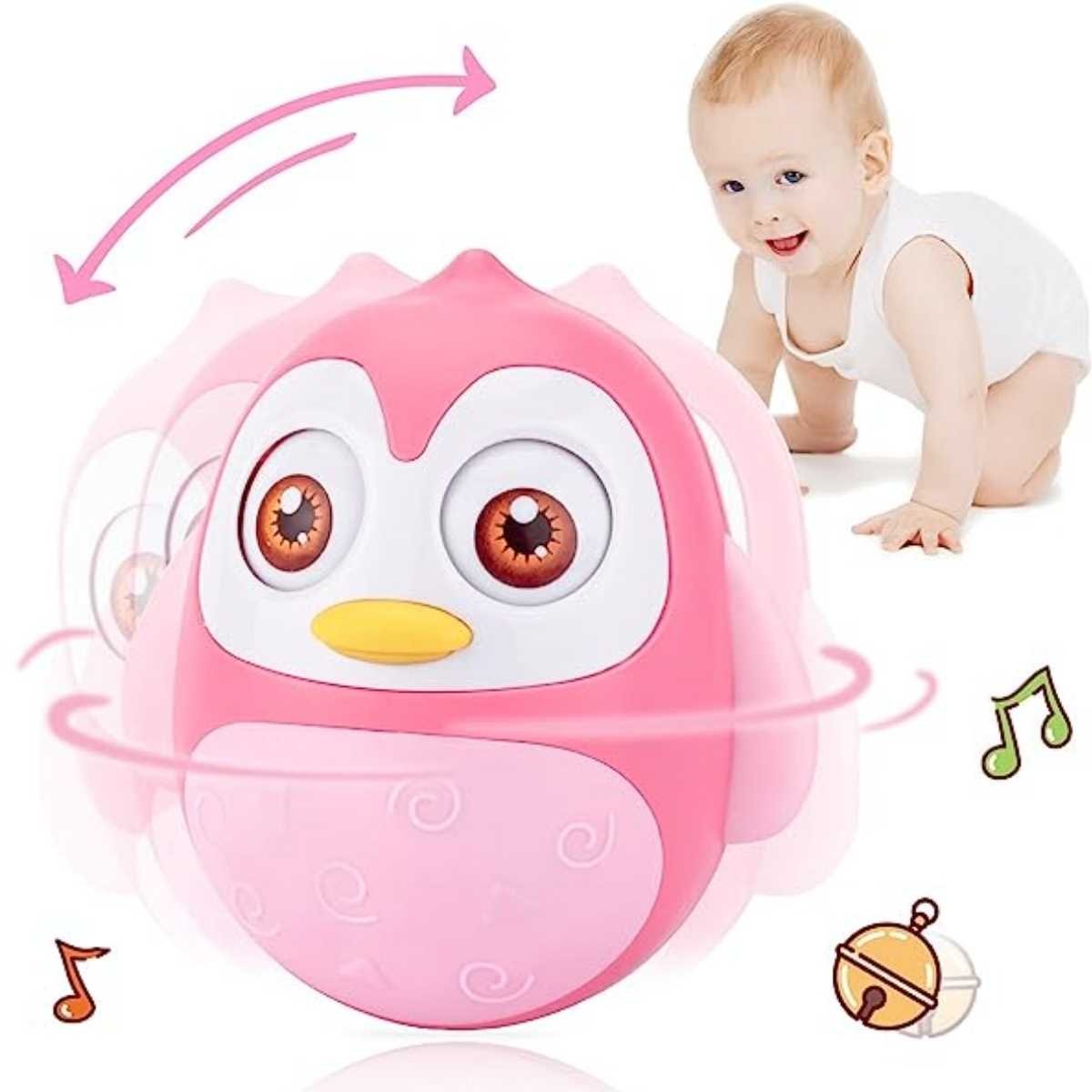 Brinquedo Bebê Educativo Criança Menina Roly Poly Azul ou Rosa - 9