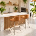 Ver imagem 5 de Kit 2 Banquetas Nobre Design Elegante Pés de Aço Bancada Cozinha