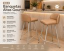 Ver imagem 3 de Kit 2 Banquetas Nobre Design Elegante Pés de Aço Bancada Cozinha