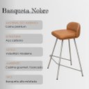 Ver imagem 4 de Kit 2 Banquetas Nobre Design Elegante Pés de Aço Bancada Cozinha