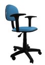 Ver imagem 1 de Cadeira Secretaria Giratoria Polo com Braco Regulavel - Couro SinteticoCorano - Azul Claro