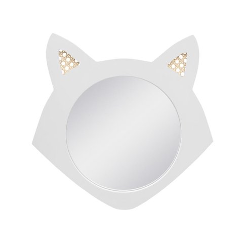 Espelho Decorativo Infantil 43x44cm Raposa Branco