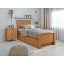 Ver mais imagens de Cama Solteiro Bibox 2 Gavetas Athenas - Lopas Amendoa Clean