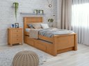 Ver mais imagens de Cama Solteiro Bibox 2 Gavetas Athenas - Lopas Amendoa Clean
