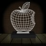 Luminária Led 3d Maça Fruta Abajur Branco - 2