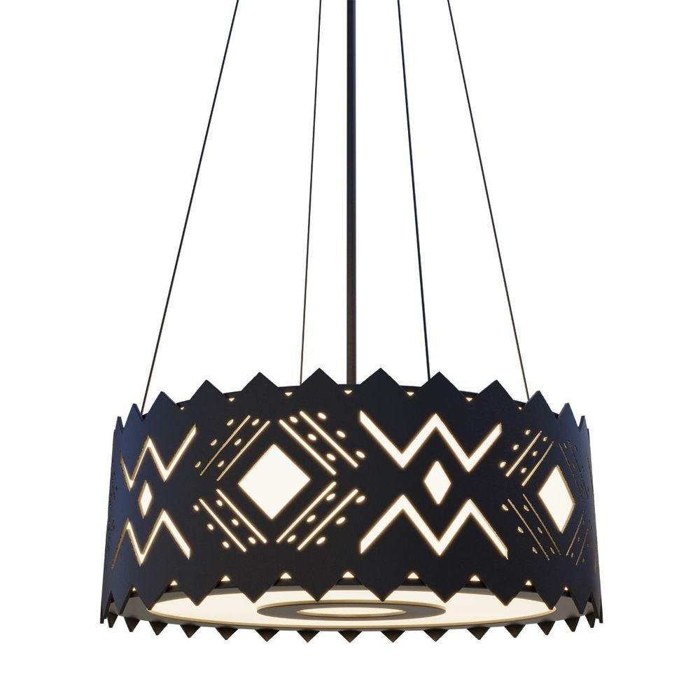 Pendente Decorativo Redondo 4 Lâmpadas Amazônia Preto - 1
