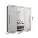 Ver imagem 5 de Guarda-roupa Casal Cardiff 3 Portas 4 Gavetas com Espelho Branco - Panorama Móveis