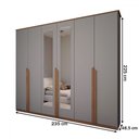 Ver imagem 5 de Guarda-roupa Casal Calábria Slim 6 Portas 6 Gavetas Espelho Cinza/nature - Panorama Móveis