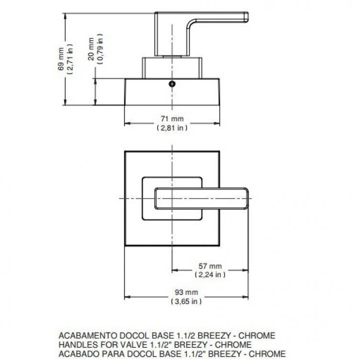 Kit 3 Acabamentos para Registro Gaveta 1 1/2 e 1 1/4 Breezy Docol - 2