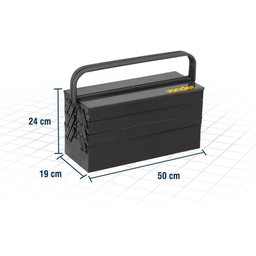 Caixa de Ferramenta Vonder Metalica C/7 Gavetas 50x19x24 - 3