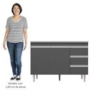 Ver imagem 6 de Balcão de Cozinha com Pia Inox 100cm 3 Gavetas Andréia Cinza - Ajl Móveis