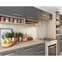 Ver imagem 3 de Cozinha Compacta 3 Peças com Balcão C/ Tampo Mdp 120m Dama - Amêndola Touch/grafito Demóbile