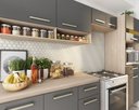 Ver imagem 3 de Cozinha Compacta 3 Peças com Balcão C/ Tampo Mdp 120m Dama - Amêndola Touch/grafito Demóbile