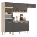 Ver imagem 2 de Cozinha Compacta 3 Peças com Balcão C/ Tampo Mdp 120m Dama - Amêndola Touch/grafito Demóbile