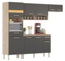 Ver imagem 2 de Cozinha Compacta 3 Peças com Balcão C/ Tampo Mdp 120m Dama - Amêndola Touch/grafito Demóbile
