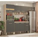Ver imagem 1 de Cozinha Compacta 3 Peças com Balcão C/ Tampo Mdp 120m Dama - Amêndola Touch/grafito Demóbile