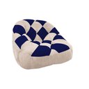 Ver imagem 1 de Poltrona Paloma Escritório Sala Pé Plástico Suede Bege e Suede Azul Marinho - Dominic Decor