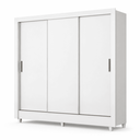 Ver imagem 1 de Guarda Roupa Casal França 171cm 3 Portas de Correr 2 Gavetas MDP Verniz Brilhante - Branco