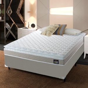 Cama Box Casal Colchão Espuma D33 Pillow Top 138x188x57cm Millenium Hellen