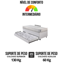 Ver imagem 7 de Bicama Box Baú Solteiro Courino Linho Branco 88x188 com Colchão Hanover Molas Ensacadas Inducol