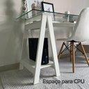 Ver mais imagens de Conjunto para Escritório 2 Peças Escrivaninha Cristal e Gaveteiro New 150cm Branco Artany