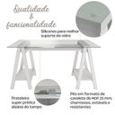 Ver imagem 7 de Conjunto para Escritório 2 Peças Escrivaninha Cristal e Gaveteiro New 150cm Branco Artany