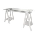 Ver imagem 6 de Conjunto para Escritório 2 Peças Escrivaninha Cristal e Gaveteiro New 150cm Branco Artany