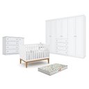 Ver imagem 1 de Quarto de Bebê Americano 6 Portas Com berço Americano Unique Branco Soft Eco Wood - Matic - Henn e C