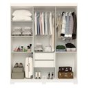 Ver imagem 3 de Guarda-Roupa Casal 6 Portas com Espelho 2 Gavetas 100% MDF 164cm Papoulas Espresso Móveis Branco