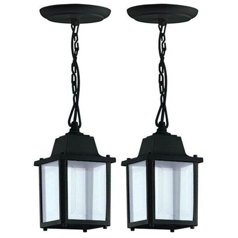 2 Pendentes Luminárias de Teto Colonial Vintage Preto E27 Interno Externo 110v 220v Dital
