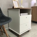 Ver imagem 6 de Conjunto 3 Peças com Escrivaninha Cavalete, Gaveteiro e Armário para Escritório Baixo Olmo Branco Artany