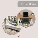 Ver mais imagens de Conjunto 3 Peças com Escrivaninha Cavalete, Gaveteiro e Armário para Escritório Baixo Olmo Branco Artany