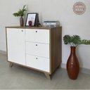 Ver imagem 7 de Conjunto 3 Peças com Escrivaninha Cavalete, Gaveteiro e Armário para Escritório Baixo Olmo Branco Artany